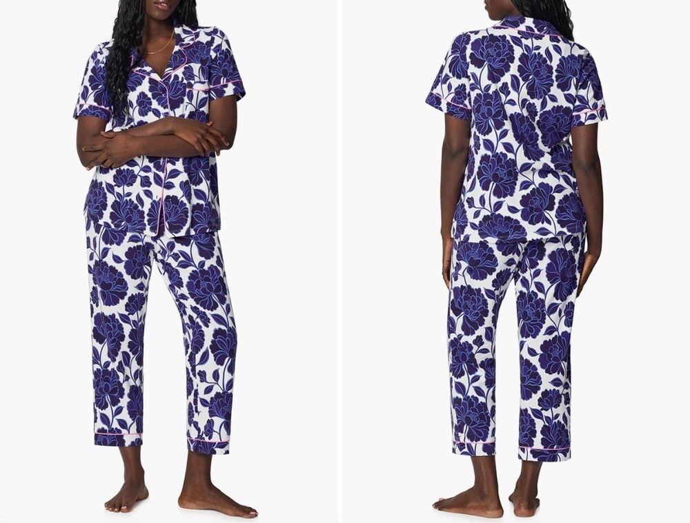 NWOT Bed Head PJs Organic Cotton Jersey Cropped Angelina Floral Pajamas Plus 1X